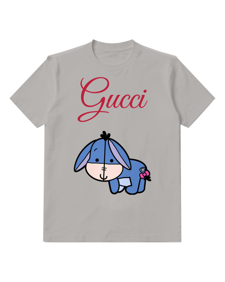 Gray Eeyore In Crouched Position Graphic T-Shirt - front product view