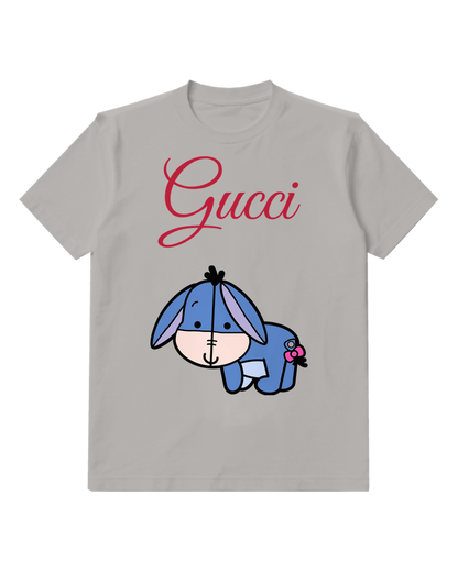 Gray Eeyore In Crouched Position Graphic T-Shirt - front product view