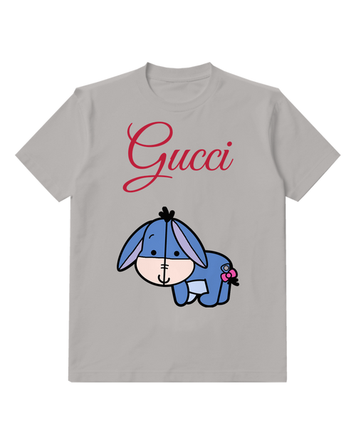 Gray Eeyore In Crouched Position Graphic T-Shirt - front product view