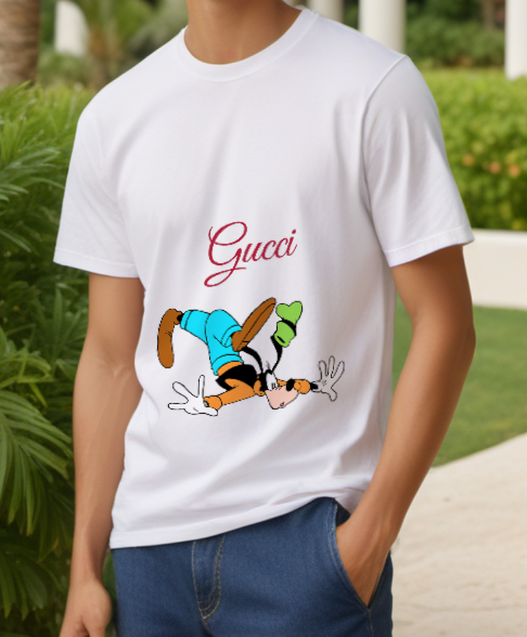 White Upside Down Dog Graphic T-Shirt - styled view 3