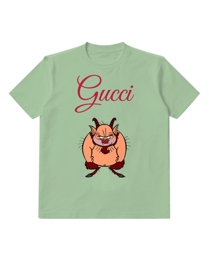 Sage Green Grinning Horned Satyr Graphic T-Shirt - front product view