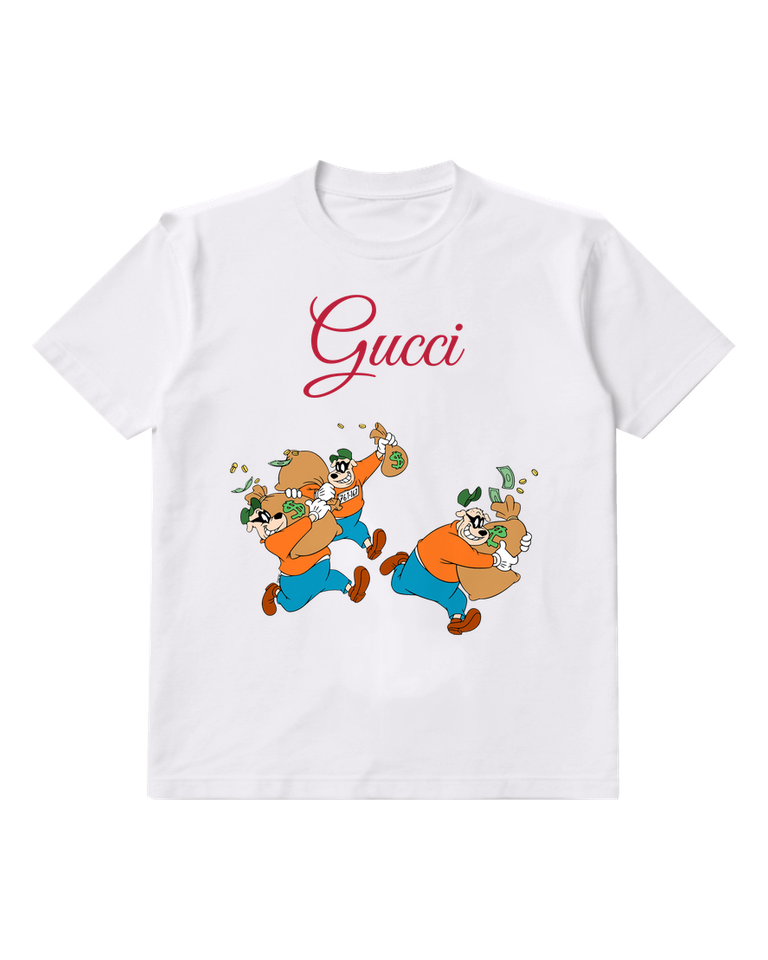 White Two Orange Shirt Dogs Graphic T-Shirt - front product view