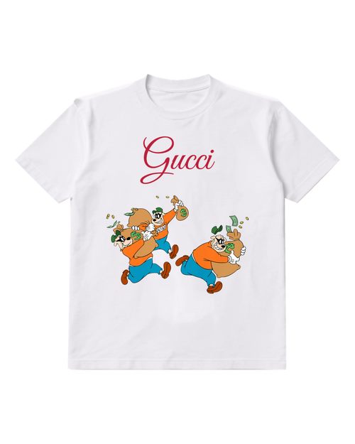 White Two Orange Shirt Dogs Graphic T-Shirt - front product view