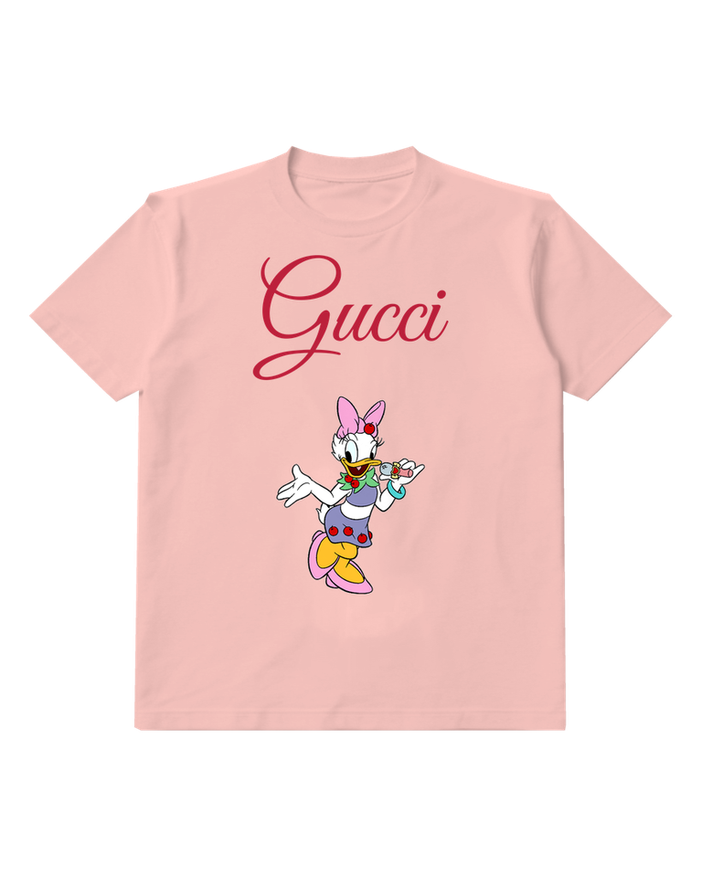 Blush Pink Daisy Duck Singing With Microphone Graphic T-Shirt - front product view