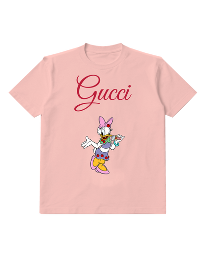 Blush Pink Daisy Duck Singing With Microphone Graphic T-Shirt - front product view