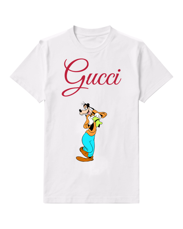 White Goofy Holding Green Glove Graphic T-Shirt - front product view