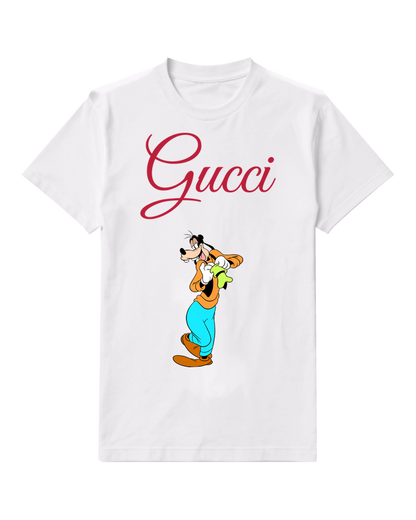 White Goofy Holding Green Glove Graphic T-Shirt - front product view