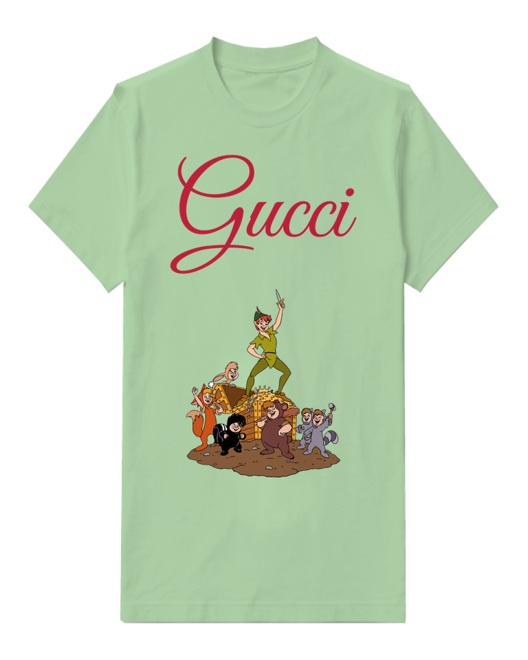 Sage Green Forest Children Gathered Group Graphic T-Shirt - front product view