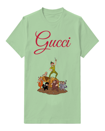 Sage Green Forest Children Gathered Group Graphic T-Shirt - front product view