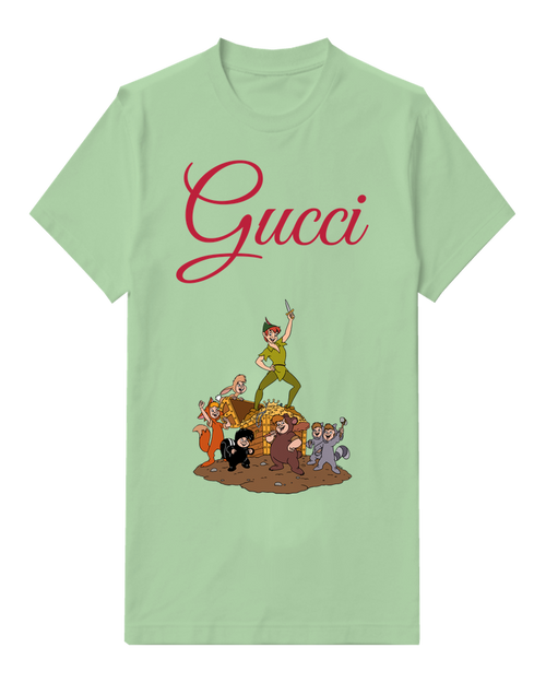Sage Green Forest Children Gathered Group Graphic T-Shirt - front product view