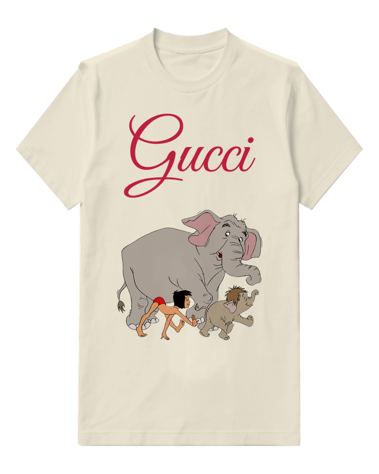 Ivory Elephant And Jungle Companions Graphic T-Shirt - front product view