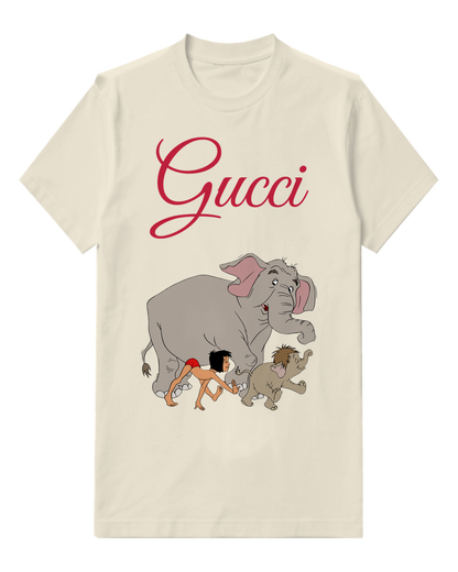 Ivory Elephant And Jungle Companions Graphic T-Shirt - front product view