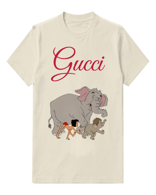 Ivory Elephant And Jungle Companions Graphic T-Shirt - front product view