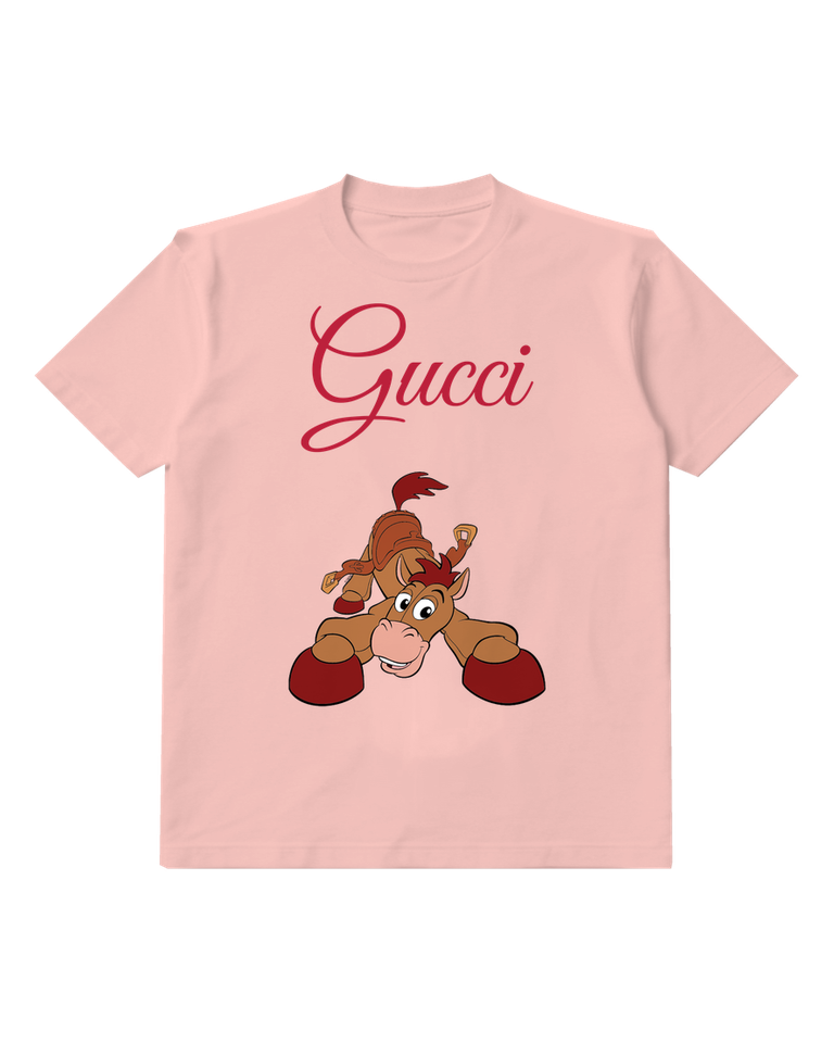 Blush Pink Bullseye Lying On Back Smiling Wide Graphic T-Shirt - front product view