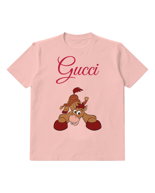 Blush Pink Bullseye Lying On Back Smiling Wide Graphic T-Shirt - front product view