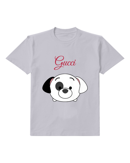 Light Gray Spotted Puppy Face Graphic T-Shirt - front product view