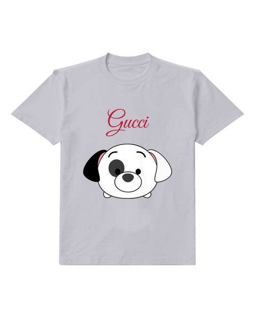 Light Gray Spotted Puppy Face Graphic T-Shirt - front product view