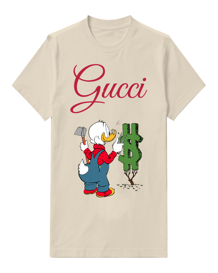 Ivory Top Hat Duck Dollar Symbol Graphic T-Shirt - front product view