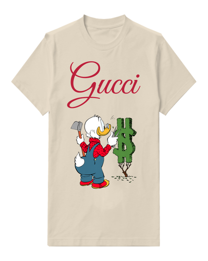 Ivory Top Hat Duck Dollar Symbol Graphic T-Shirt - front product view