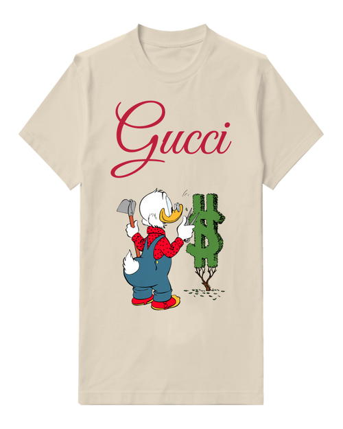 Ivory Top Hat Duck Dollar Symbol Graphic T-Shirt - front product view