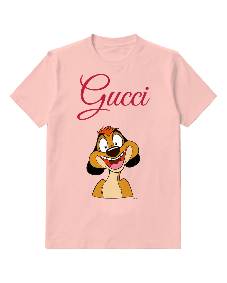 Blush Pink Timon Smiling Wide Eyed Joyful Expression Graphic T-Shirt - front product view