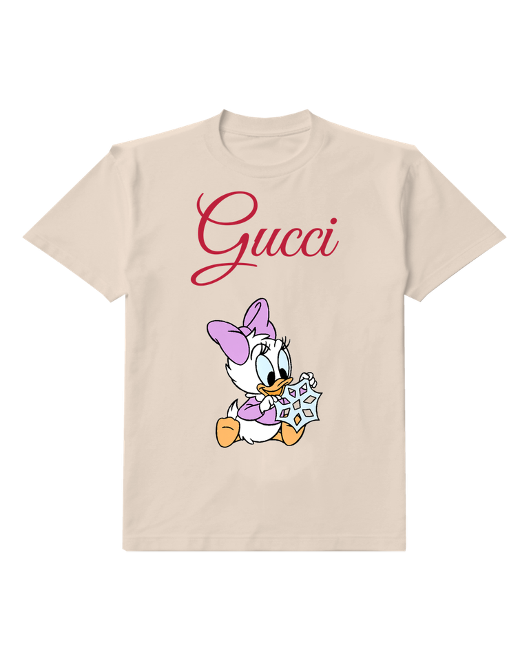 Ivory Daisy Duck Holding Snowflake Graphic T-Shirt - front product view