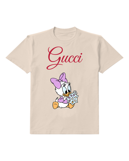 Ivory Daisy Duck Holding Snowflake Graphic T-Shirt - front product view