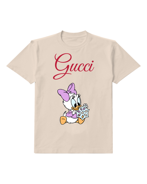 Ivory Daisy Duck Holding Snowflake Graphic T-Shirt - front product view