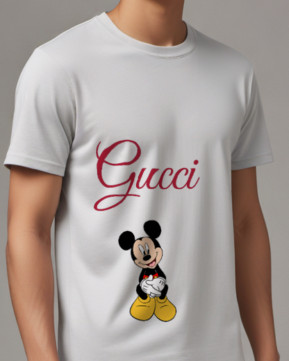 Light Gray Mickey Mouse Sitting Cross Legged Graphic T-Shirt - model wearing view