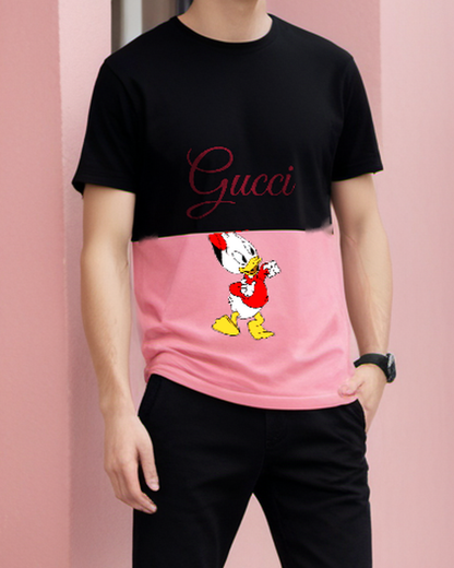 Black Red Cap Young Duck Graphic T-Shirt - styled view 1