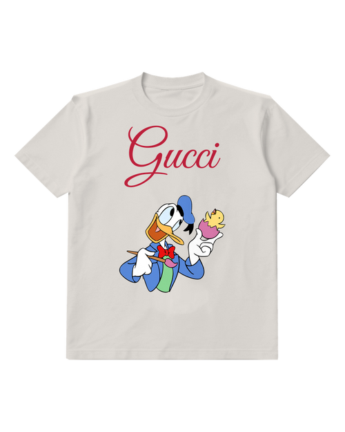 Light Gray Donald Duck Holding Egg And Brush Graphic T-Shirt - front product view