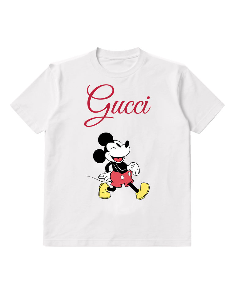 White Classic Mickey Mouse Running Graphic T-Shirt - front product view