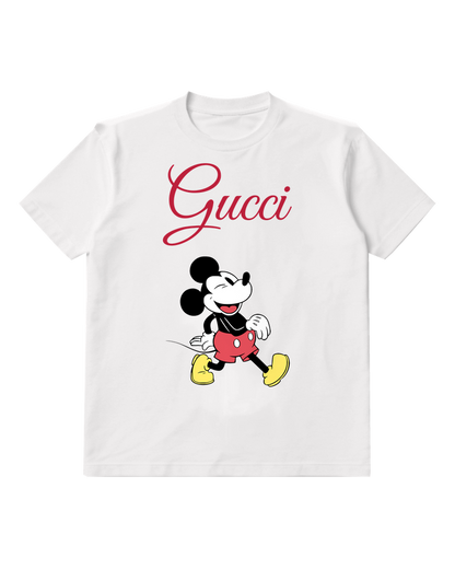 White Classic Mickey Mouse Running Graphic T-Shirt - front product view