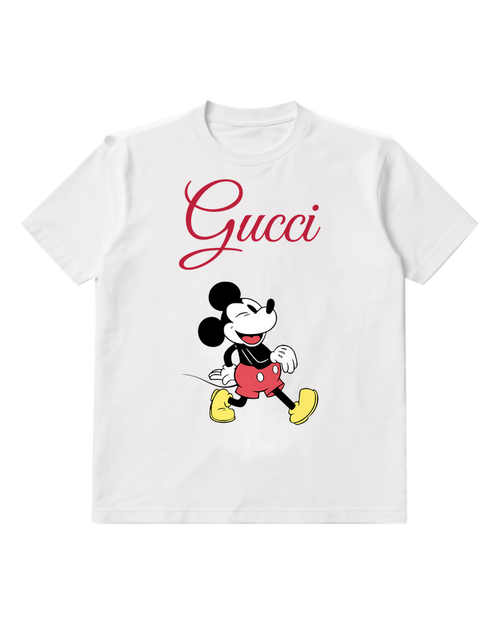 White Classic Mickey Mouse Running Graphic T-Shirt - front product view