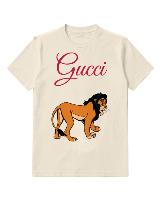 Ivory Long Dark Maned Lion Graphic T-Shirt - front product view