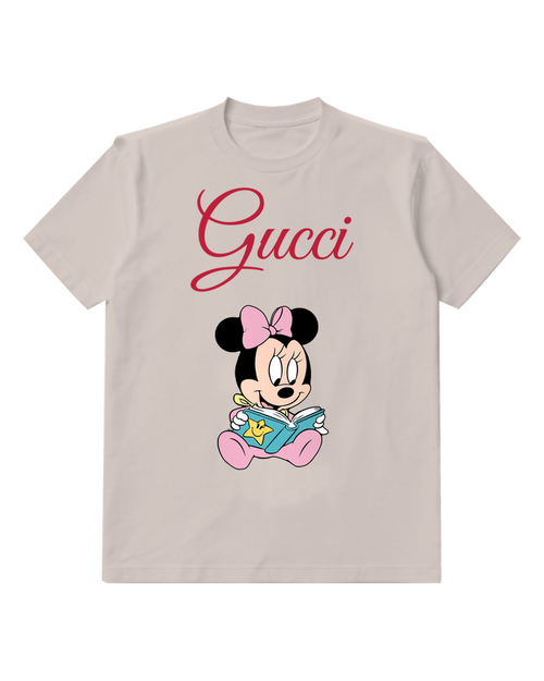 Light Gray Baby Mouse Open Book Graphic T-Shirt - front product view