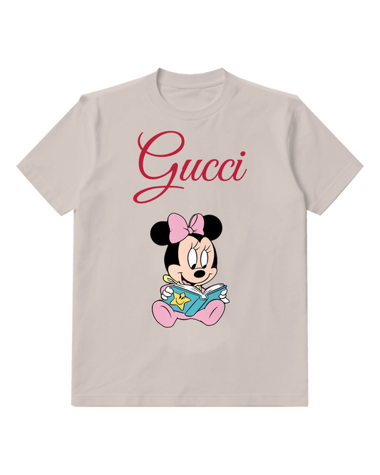 Light Gray Baby Mouse Open Book Graphic T-Shirt - front product view