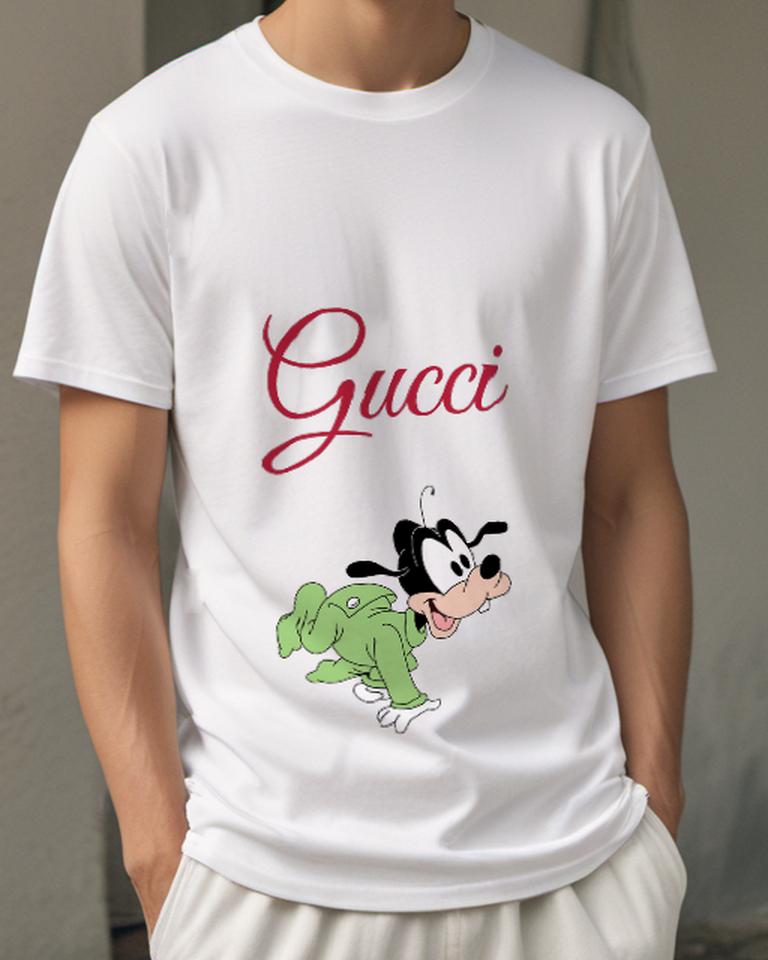 White Mouse Green Pajama Stretch Graphic T-Shirt - model wearing view