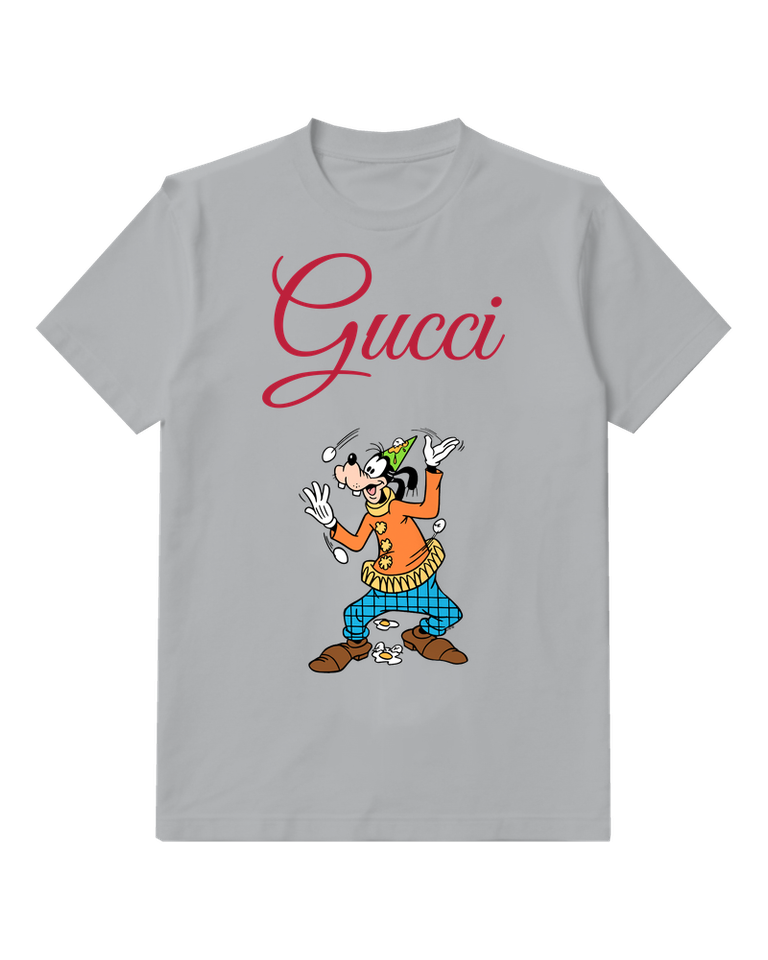 Light Gray Checked Trousers Dog Graphic T-Shirt - front product view