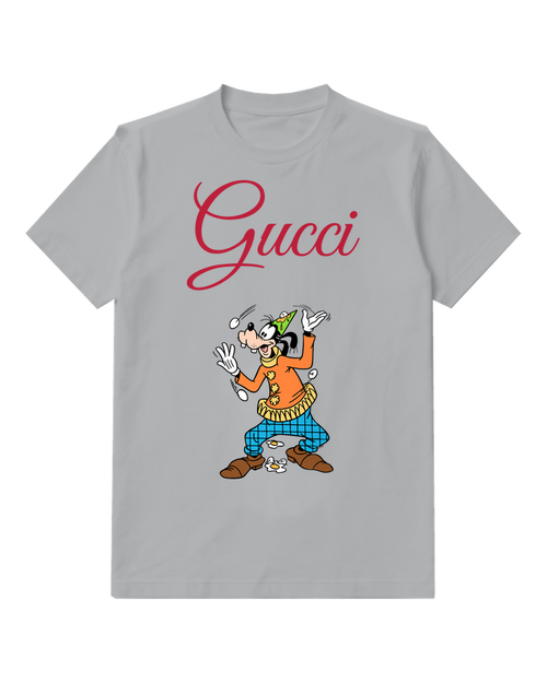 Light Gray Checked Trousers Dog Graphic T-Shirt - front product view