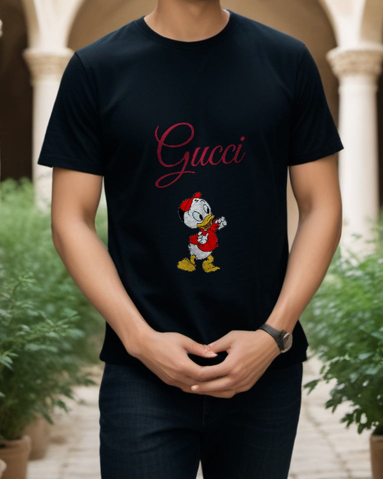 Black Red Cap Young Duck Graphic T-Shirt - styled view 4