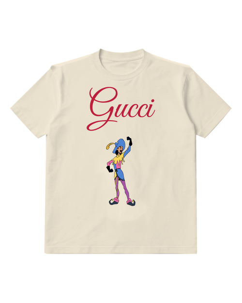 Ivory Colorful Jester Raised Hand Graphic T-Shirt - front product view