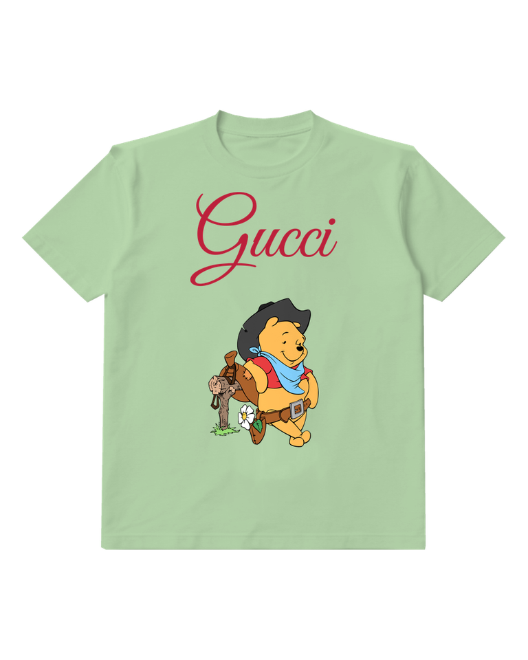 Sage Green Bear Traveler Hat Graphic T-Shirt - front product view