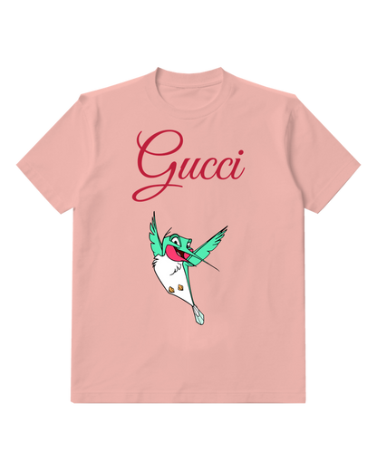 Blush Pink Flying Green Coat Cricket Graphic T-Shirt - front product view