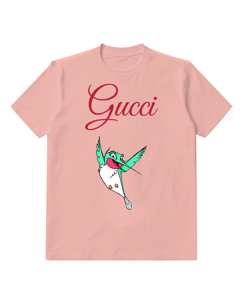 Blush Pink Flying Green Coat Cricket Graphic T-Shirt - front product view