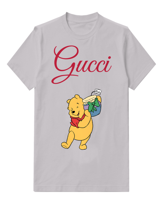Light Gray Bear Green Bag Over Shoulder Graphic T-Shirt - front product view