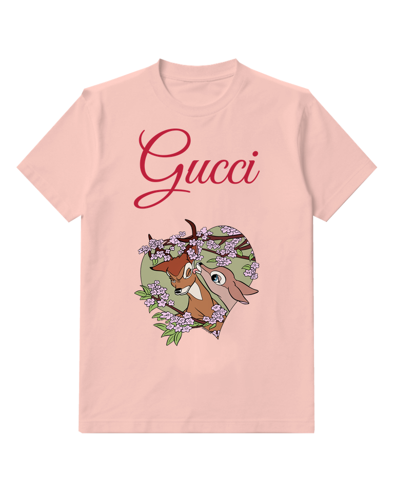 Blush Pink Woodland Deer Floral Circle Graphic T-Shirt - front product view
