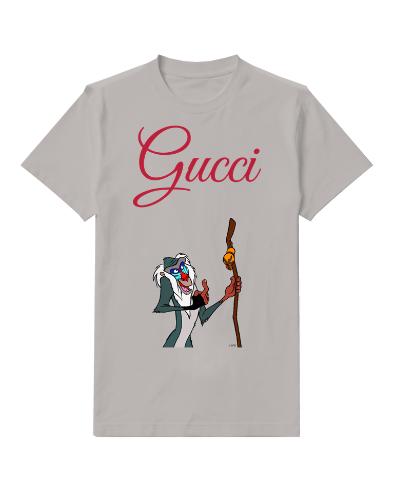Light Gray Rafiki Holding Staff With Thumb Up Graphic T-Shirt - front product view
