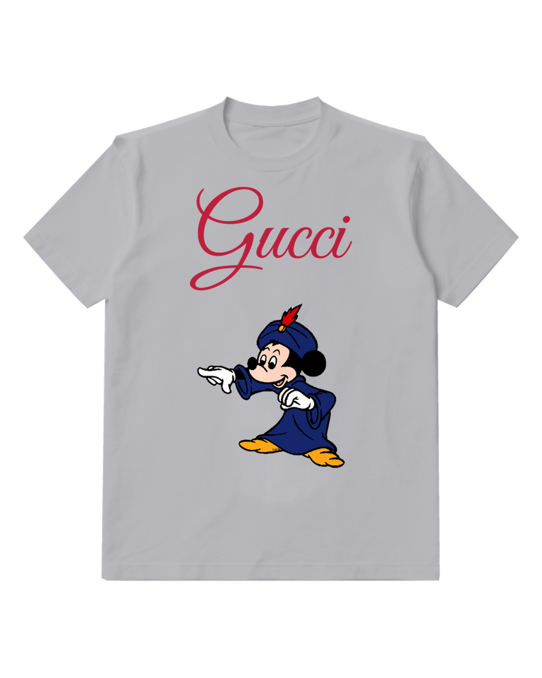Light Gray Mickey Mouse As Magician Pointing Forward Graphic T-Shirt - front product view