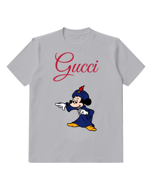Light Gray Mickey Mouse As Magician Pointing Forward Graphic T-Shirt - front product view